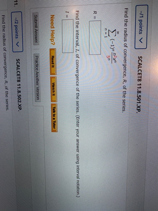 Solved 1 Points V Scalcet8 11 8 007 Mi Find The Radius Chegg Com