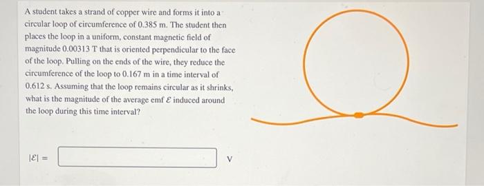 Solved A student takes a strand of copper wire and forms it | Chegg.com