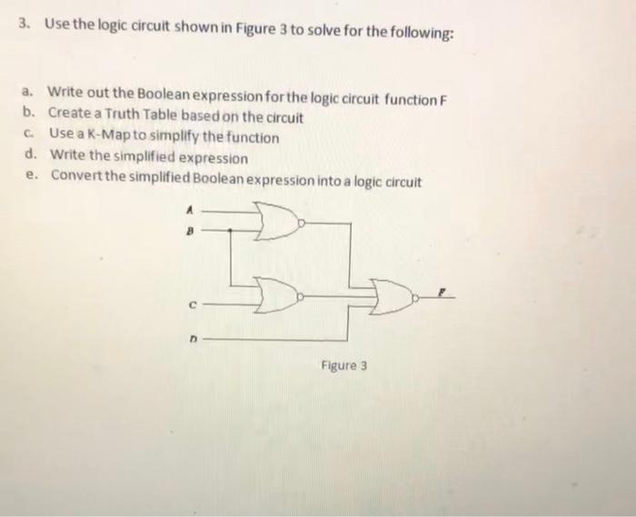 Solved 3. Use the logic circuit shown in Figure 3 to solve | Chegg.com ...