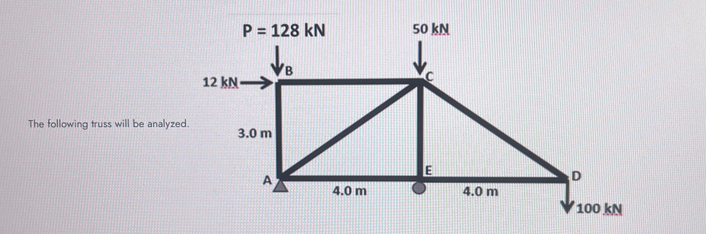 Solved The following truss will be analyzed. Answer the | Chegg.com
