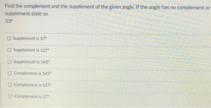 the sum of an angle's complement and its supplement