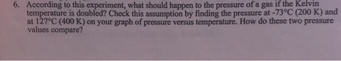 pressure and temperature experiment