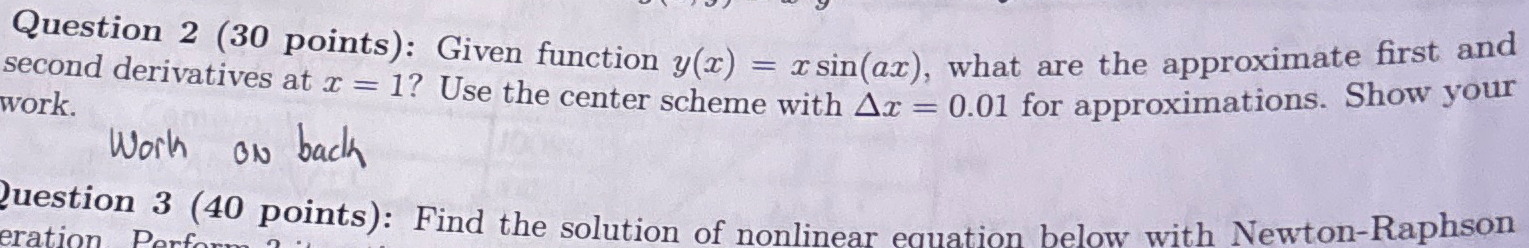 Solved Question 2 (30 ﻿points): Given function | Chegg.com