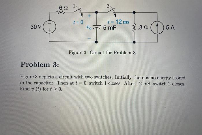 Solved Figure 3: Circuit For Problem 3. Problem 3: Figure 3 | Chegg.com