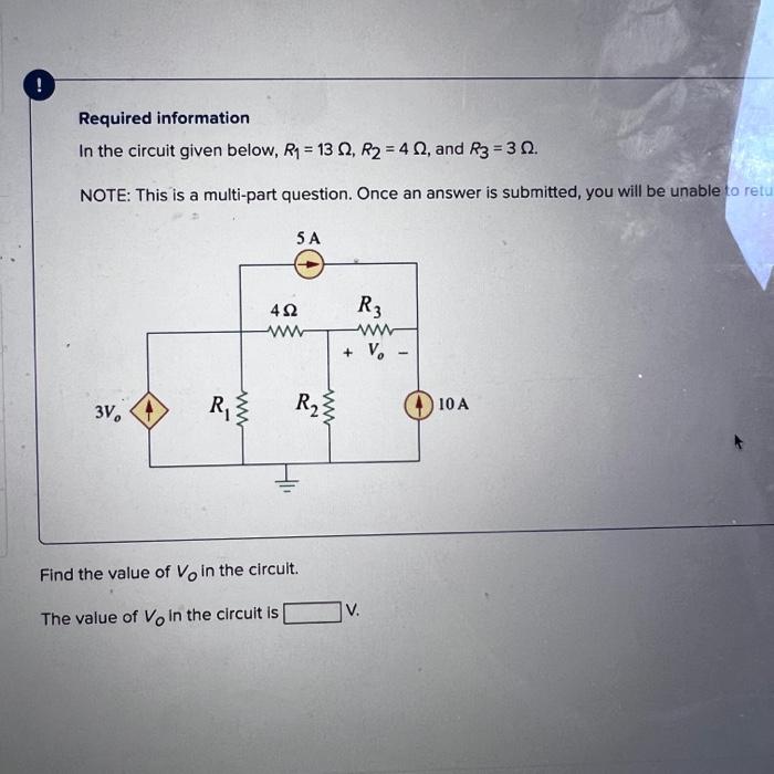 Solved Required information In the circuit given below, R₁ = | Chegg.com
