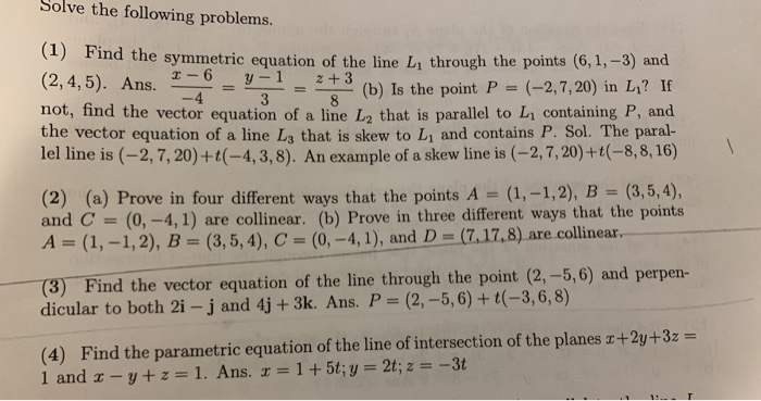 Symmetric Problem Solved Solve the following problems. (1) Find the symmetric | Chegg.com