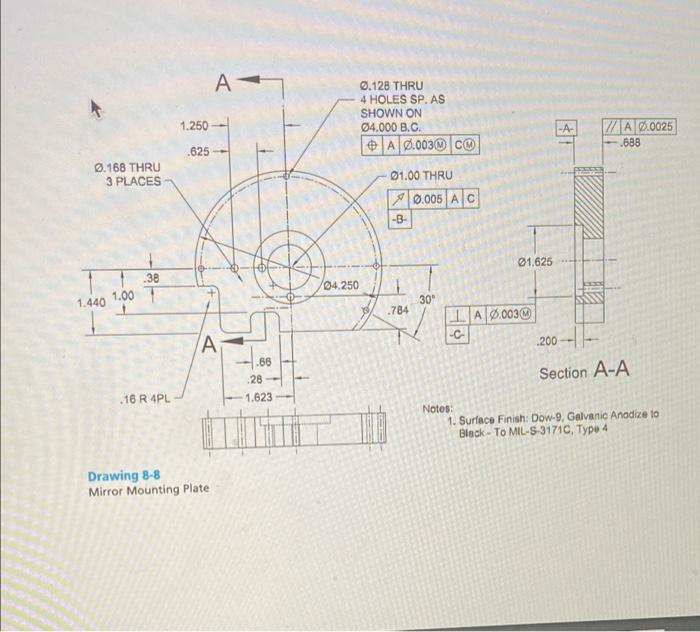 Solved M Drawing 88 Mirror Mounting Plate [ADVANCED] This