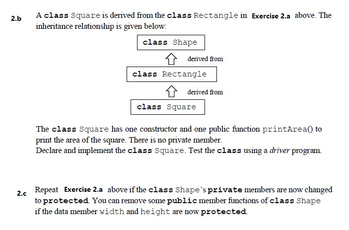 Solved C++ Programming Lab Exercise 09 Inheritance. Friend | Chegg.com