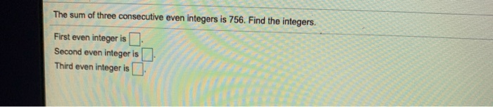 Solved Solve the problem involving consecutive integers. The | Chegg.com