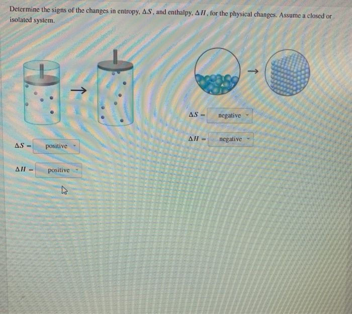Solved Determine The Signs Of The Changes In Entropy As Chegg Solved Determine The Signs Of The Changes In Entropy As Chegg