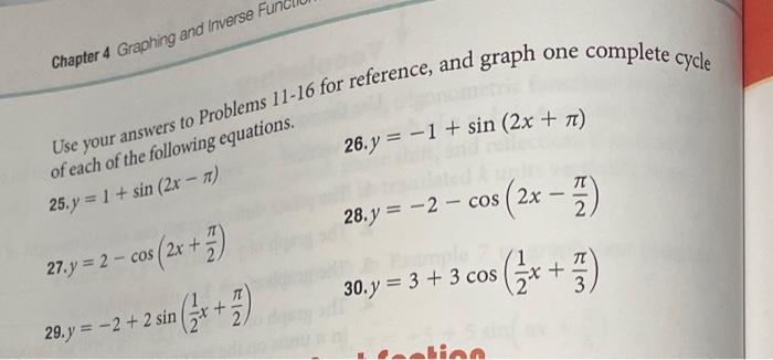 Solved one complete cycle Chapter 4 Graoning and Inverse Fu | Chegg.com