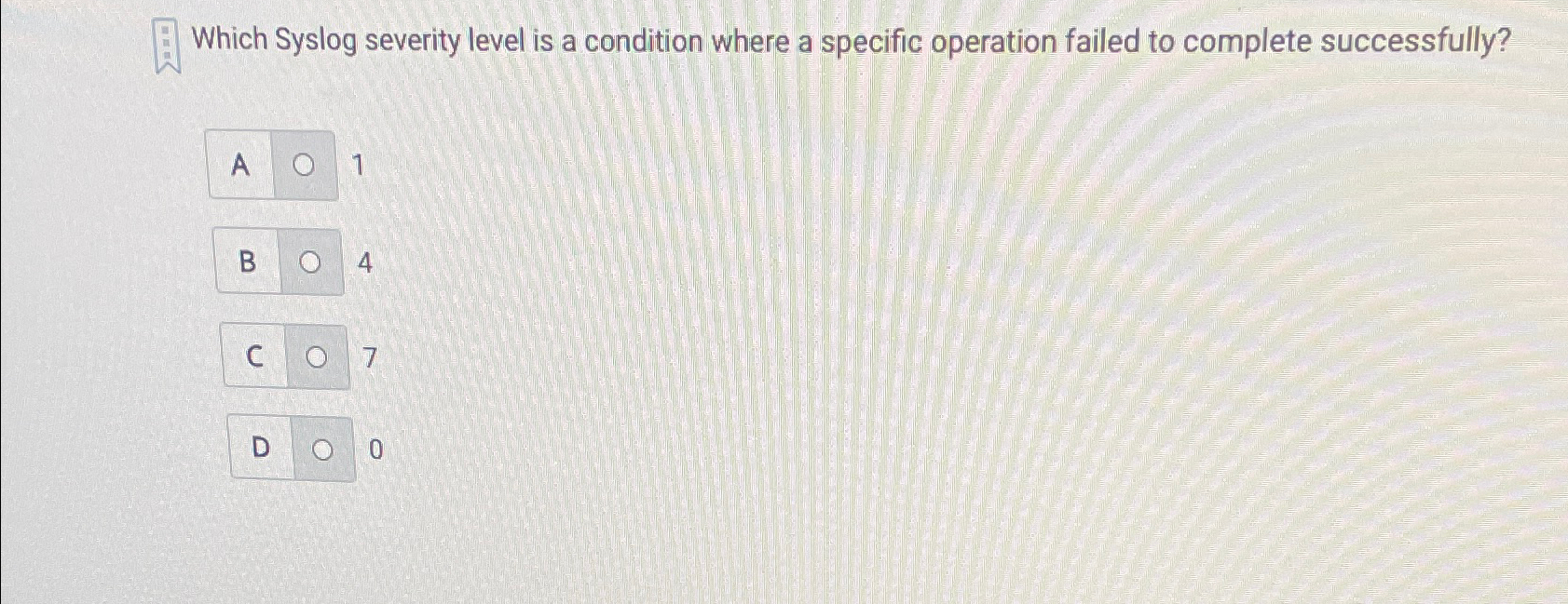 Solved Which Syslog severity level is a condition where a | Chegg.com