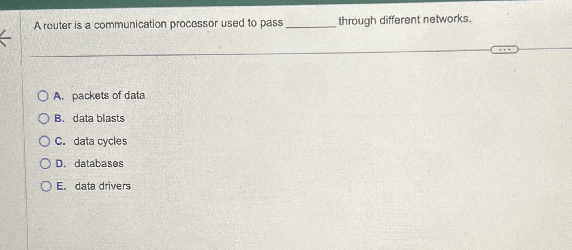Solved A router is a communication processor used to | Chegg.com