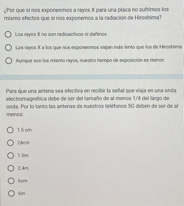 ¿Por que si nos exponenmos a rayos \( \mathrm{X} \) para una placa no sufrimos los mismo efectos que si nos exponemos a la ra