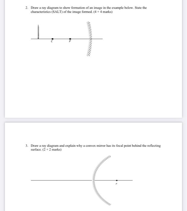 Solved 2. Draw a ray diagram to show formation of an image | Chegg.com