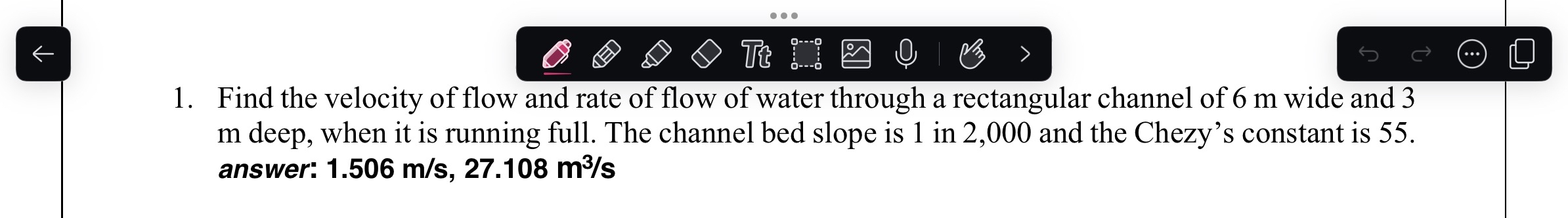 Solved Find the velocity of flow and rate of flow of water | Chegg.com