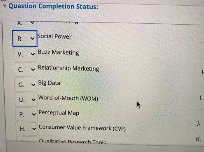 Solved Question Completion Status: Match the following words | Chegg.com