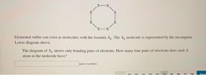 Solved S-S Elemental sulfur can exist as molecules with the | Chegg.com