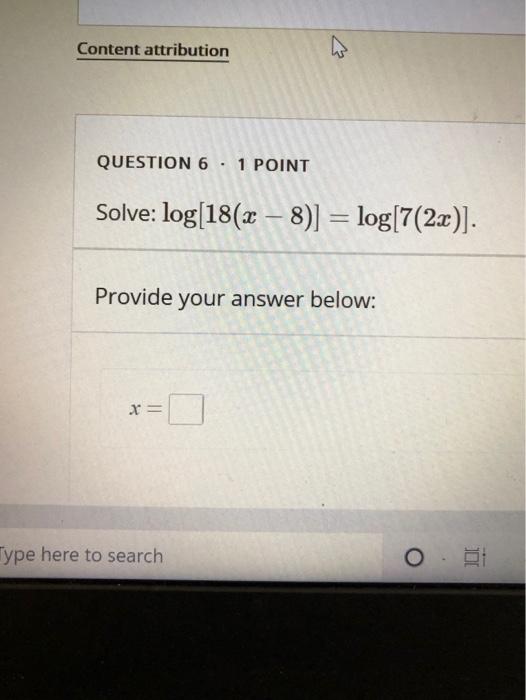Solved Content attribution QUESTION 6 · 1 POINT Solve: | Chegg.com