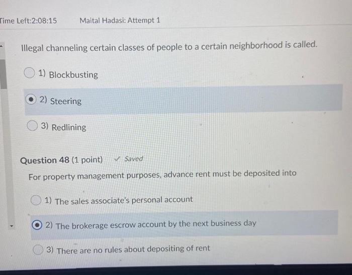 Solved Time Left 2 08 15 Maital Hadasi Attempt 1 Illegal Chegg Com