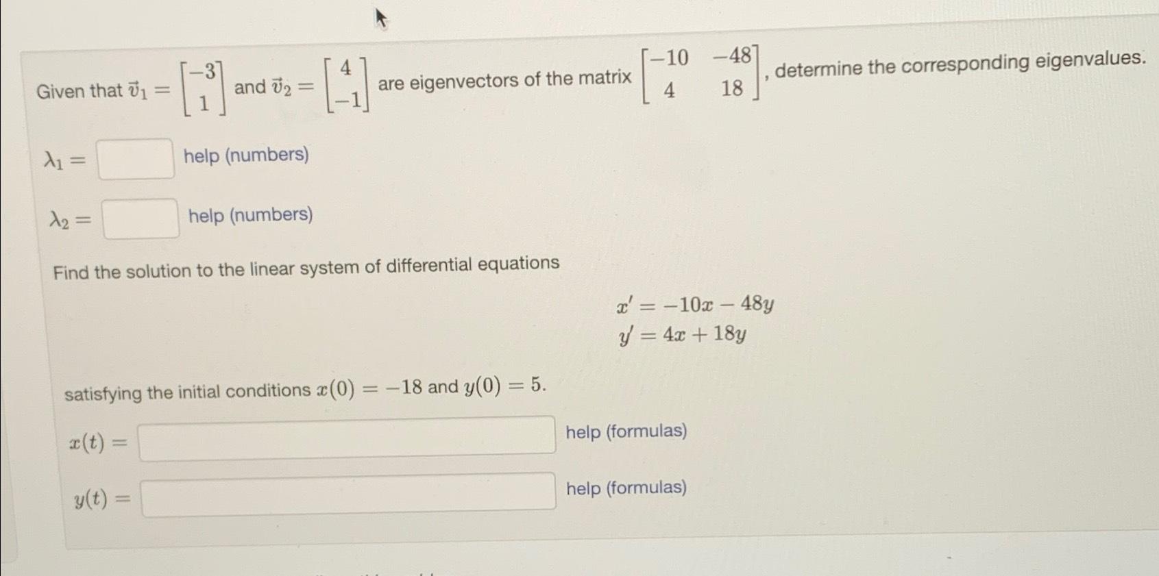 Solved Given that vec(v)_(1)=[[-3],[1]] and | Chegg.com