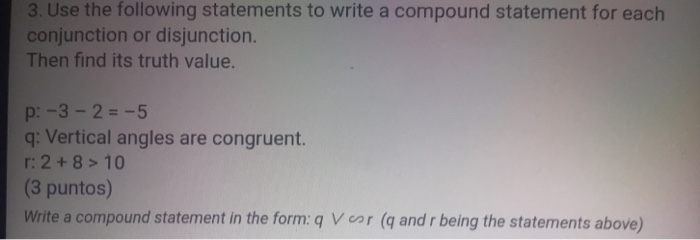Solved 1. Use the following statements to write a compound | Chegg.com