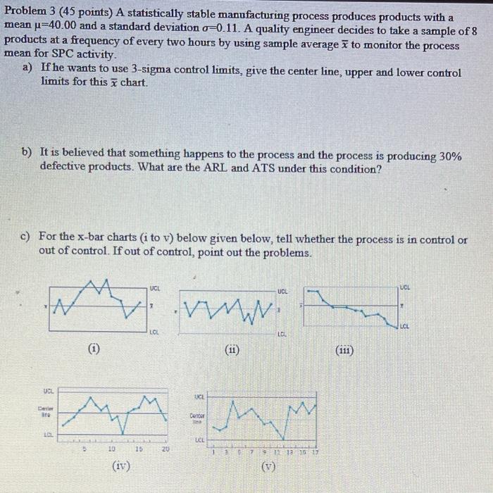 Solved Problem 3 (45 points) A statistically stable | Chegg.com