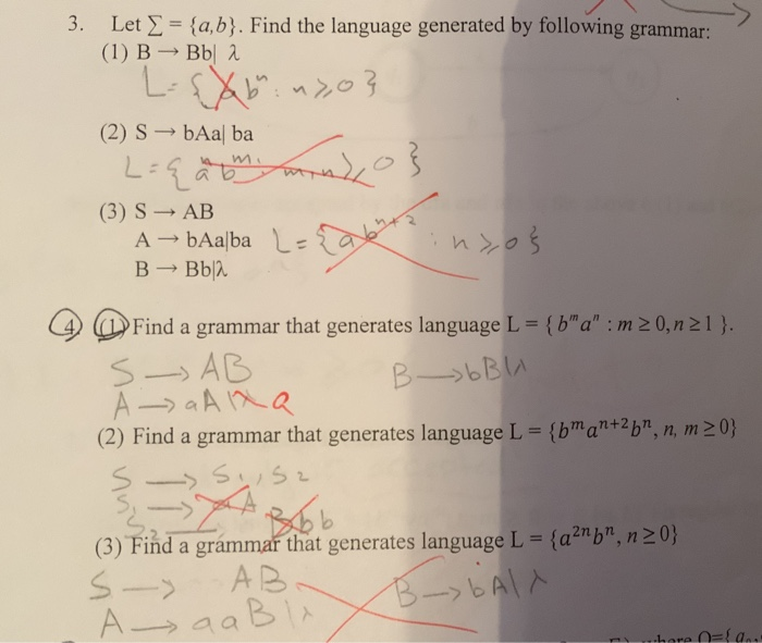 Solved 3. Let A,b. Find The Language Generated By Following | Chegg.com