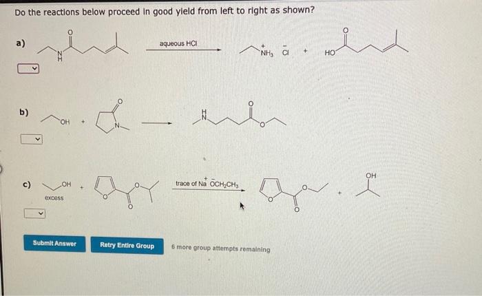 Solved Do The Reactions Below Proceed In Good Yleld From | Chegg.com