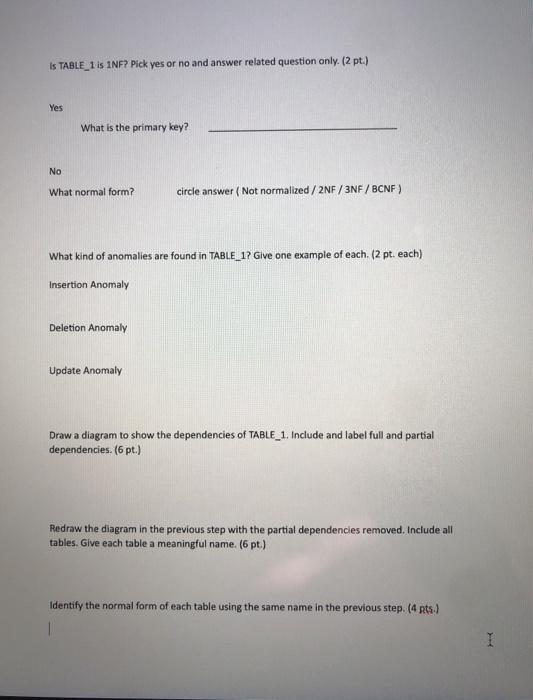 Solved Table 1 Order Num Orderdate Partnum Description Nu Chegg Com