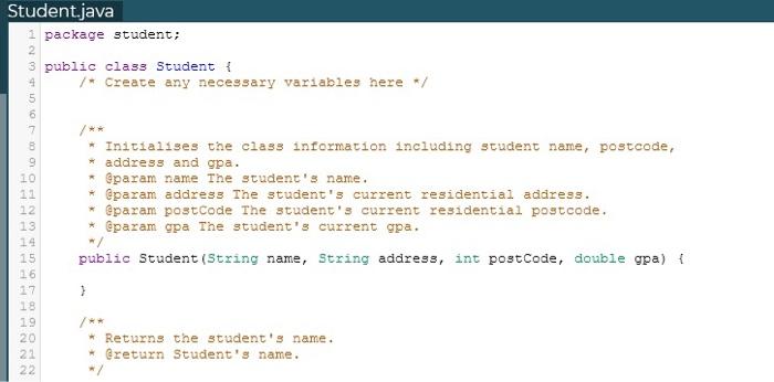 Solved Student.java 1 package student; 2 3 public class | Chegg.com