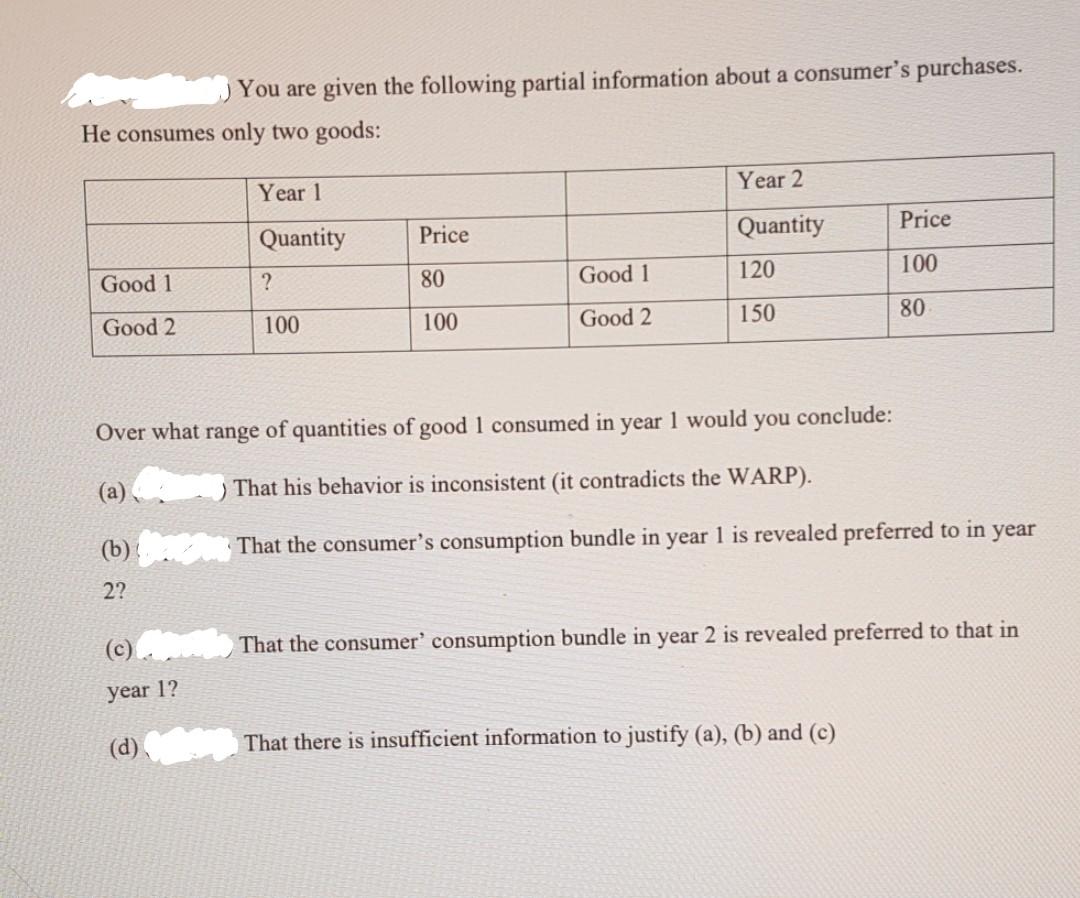 Solved You are given the following partial information about | Chegg.com