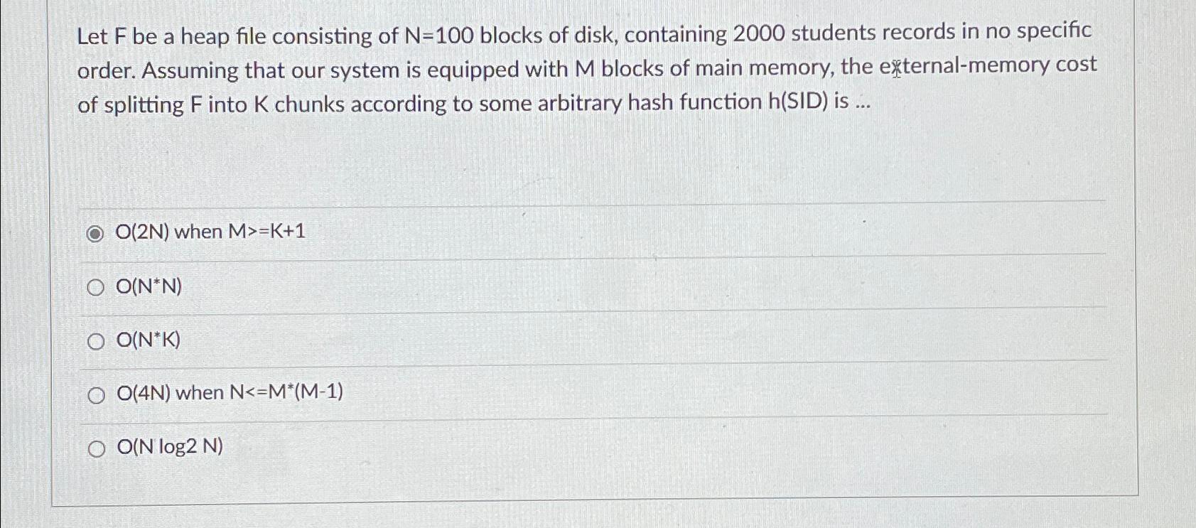 solved-let-f-be-a-heap-file-consisting-of-n-100-blocks-of-chegg