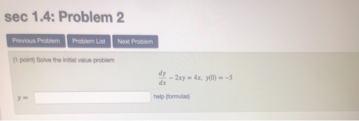 Solved sec 1.4: Problem 2 Previous Problem Problem List Next | Chegg.com