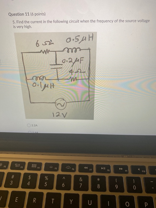 Solved Question 11 (6 Points) 5. Find The Current In The | Chegg.com