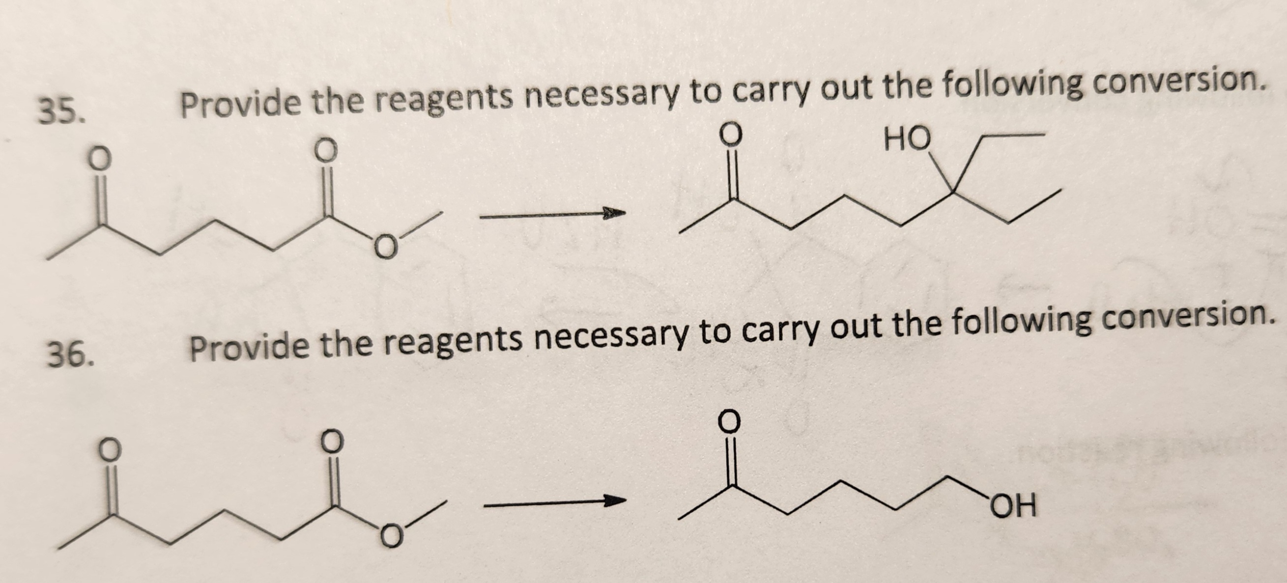 Solved Provide the reagents necessary to carry out the | Chegg.com