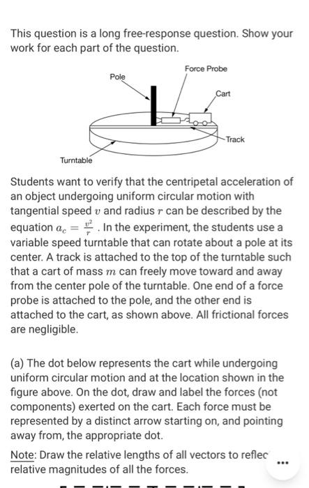 Solved This question is a long free-response question. Show | Chegg.com