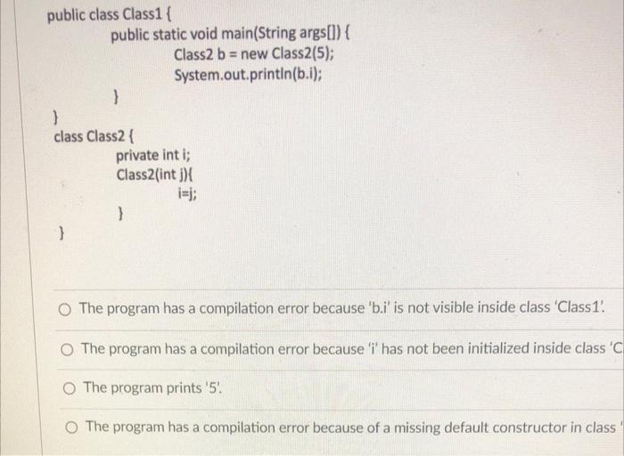 Solved public class Class1 public static void main(String | Chegg.com