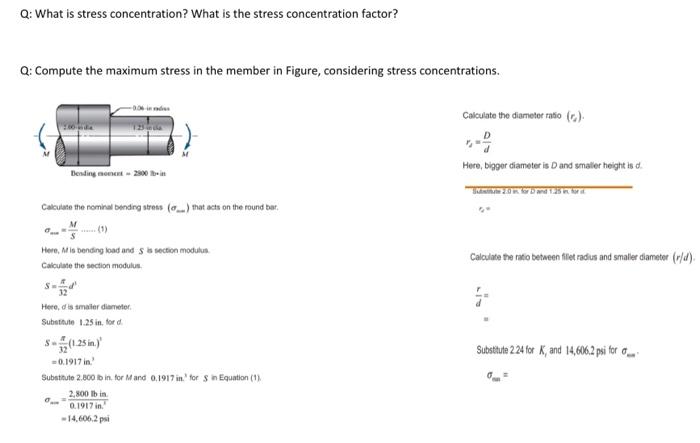 Solved Q: What Is Stress Concentration? What Is The Stress | Chegg.com