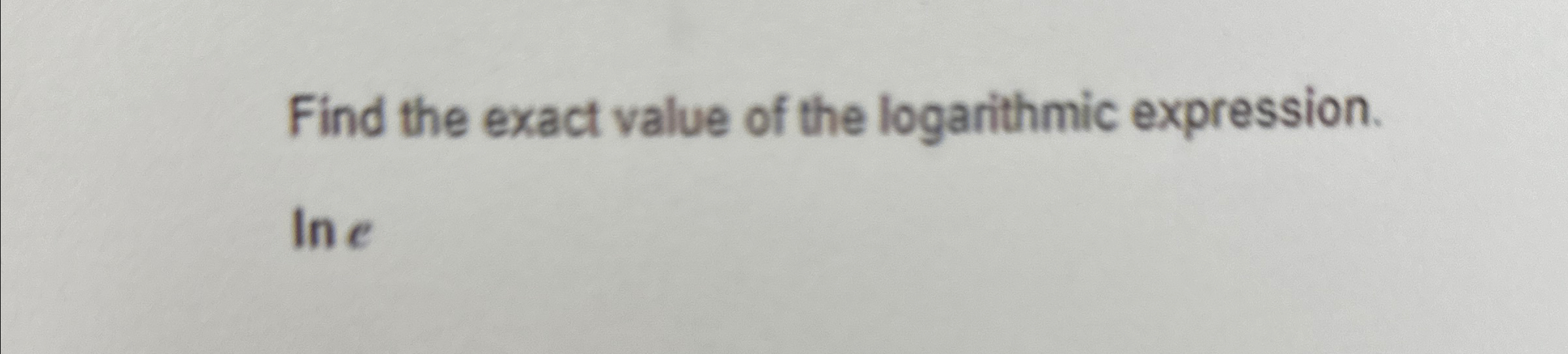 Solved Find the exact value of the logarithmic expression.In | Chegg.com
