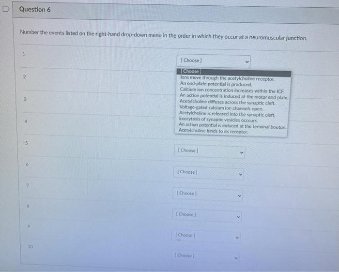 Solved Number the events listed on the right-hand drop-down | Chegg.com