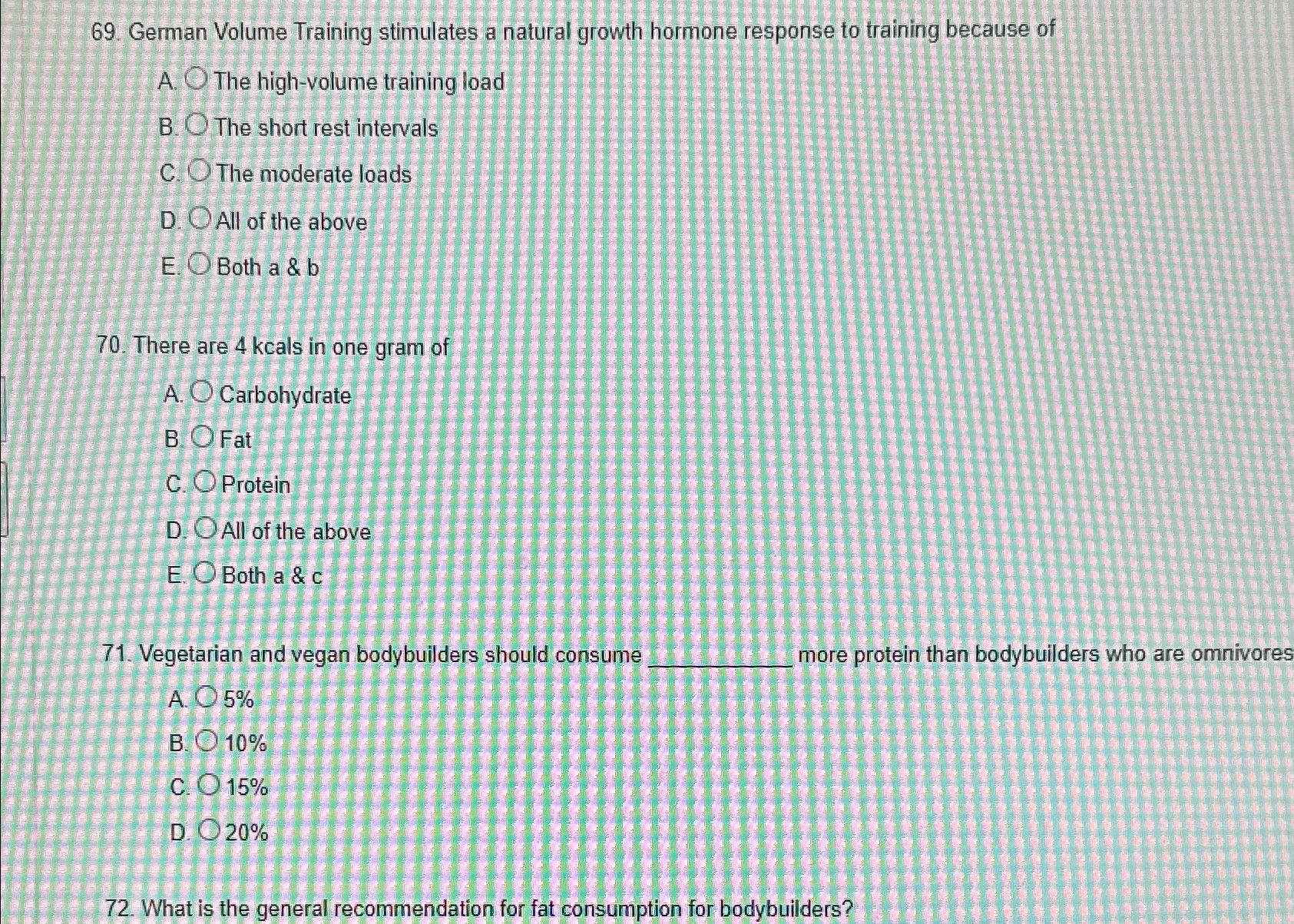 Solved German Volume Training stimulates a natural growth