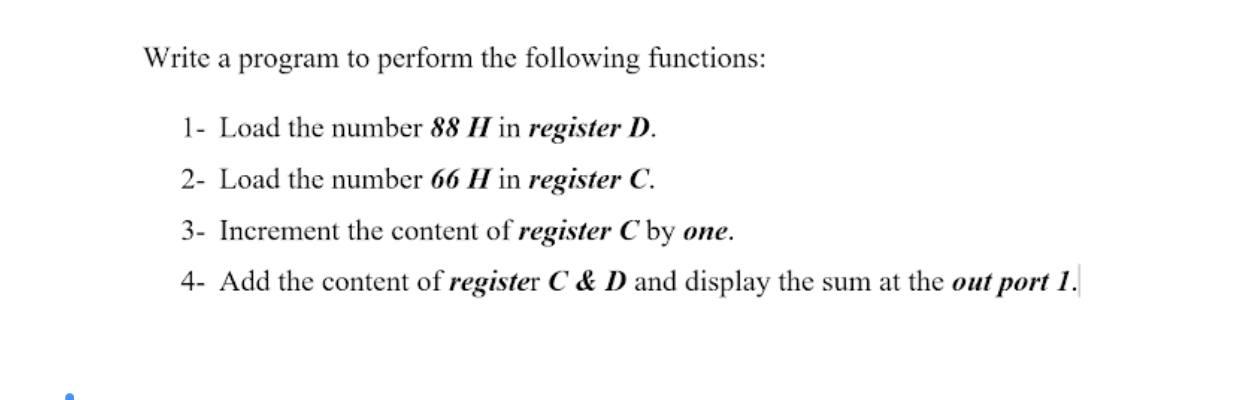 Solved Write a program to perform the following functions: | Chegg.com
