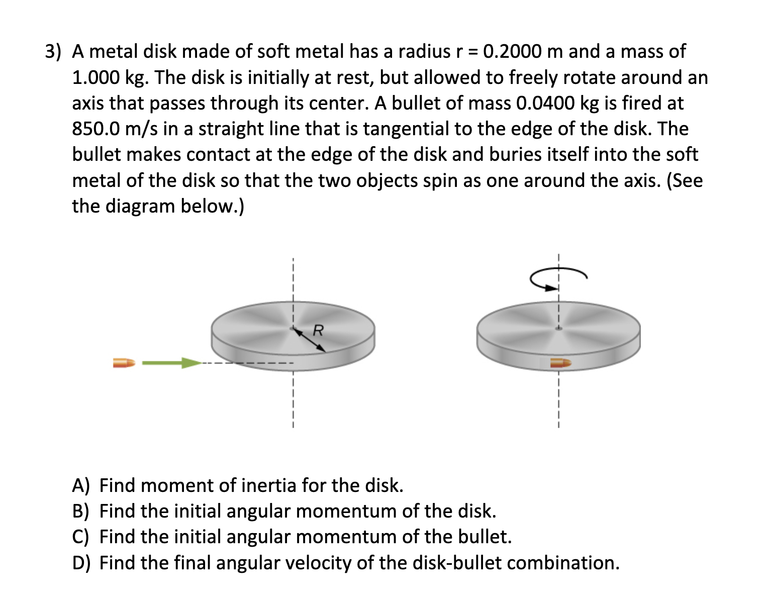 Solid Disc Bullet Solved 3) A metal disk made of soft metal has a radius \( | Chegg.com