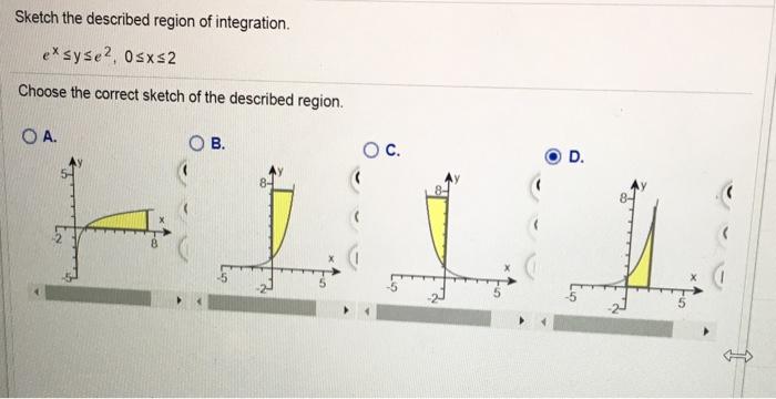 Solved Sketch the described region of integration. exsyse?, | Chegg.com