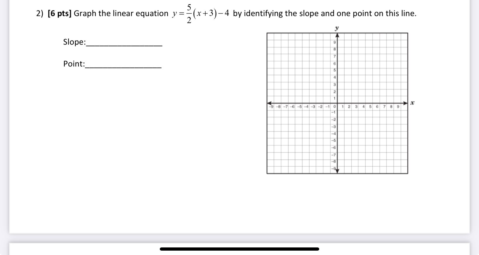 Solved [6 ﻿pts] ﻿Graph the linear equation y=52(x+3)-4 ﻿by | Chegg.com
