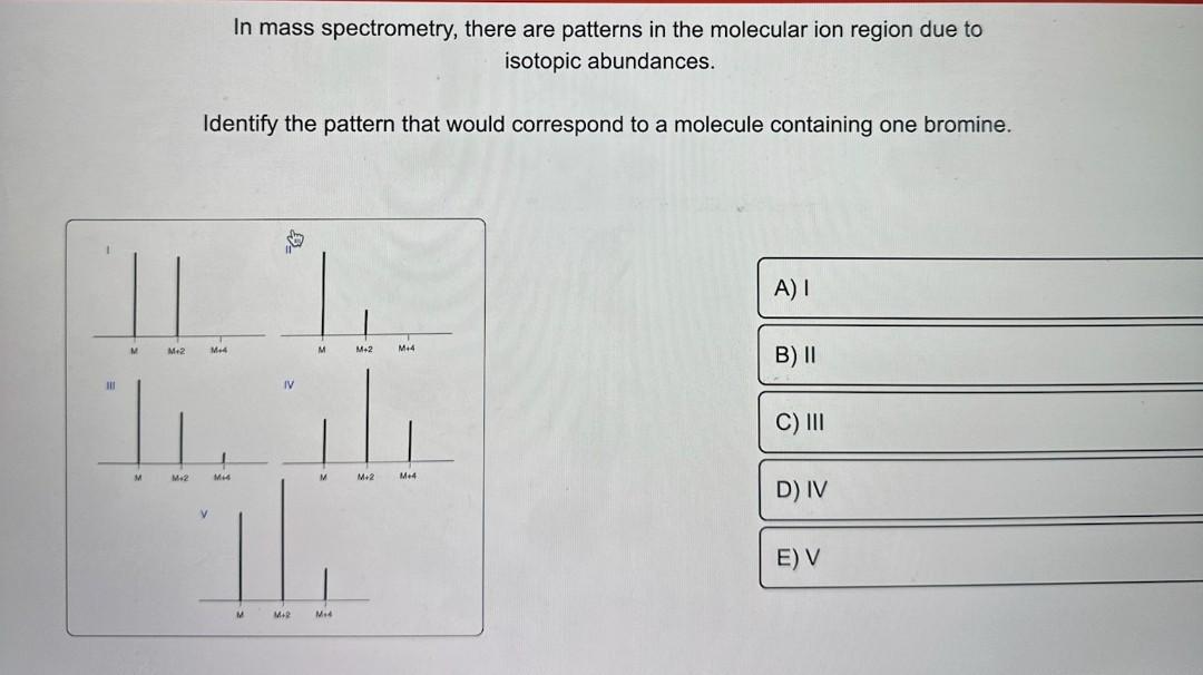 Solved In mass spectrometry, there are patterns in the