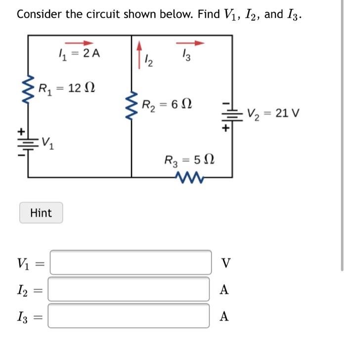 Solved Consider the circuit shown below. Find V1, 12, and | Chegg.com