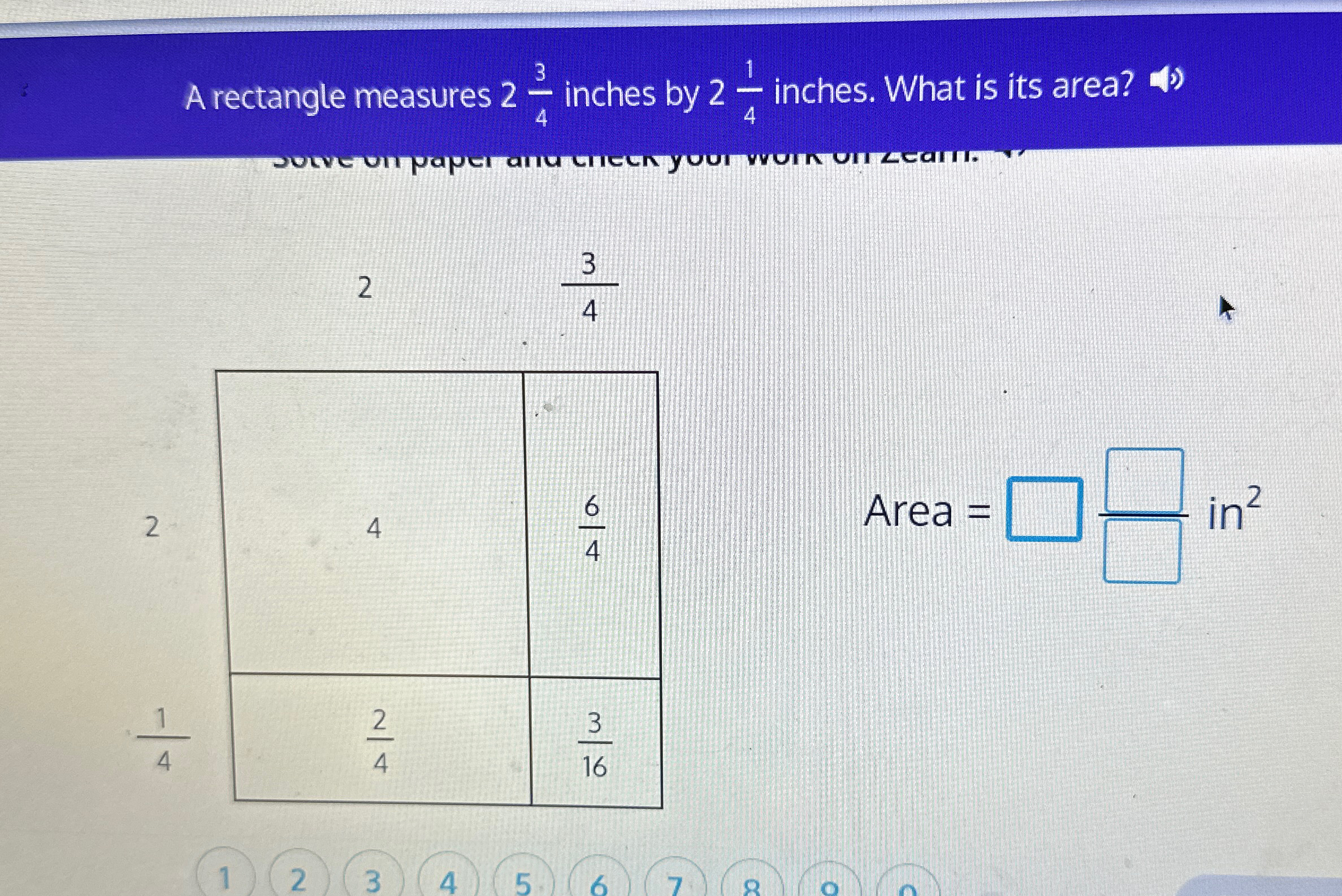 Solved A rectangle measures 234 ﻿inches by 214 ﻿inches. What | Chegg.com