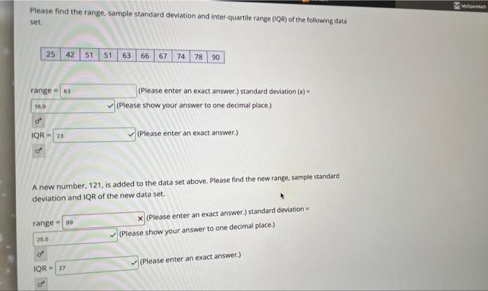 Solved Please find the range, sample standard deviation and | Chegg.com